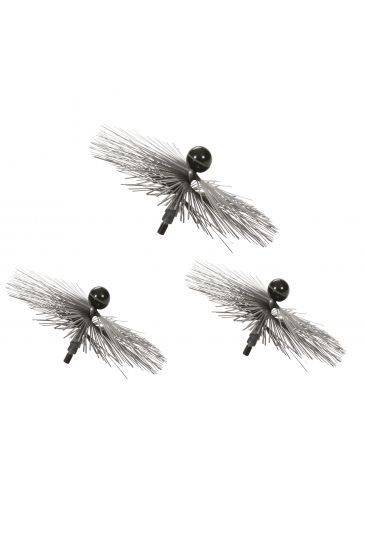 Lot de 3 brosses de ramonage en inox