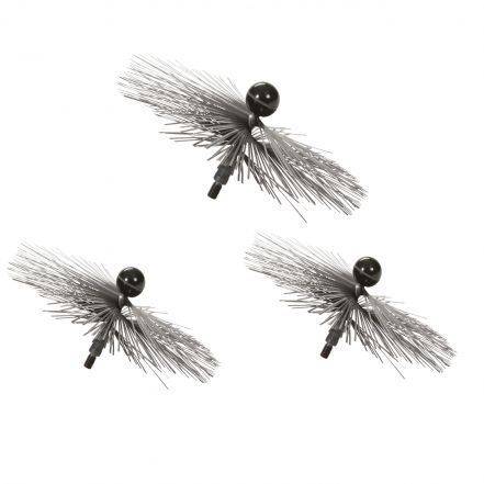 Lot de 3 brosses de ramonage en inox